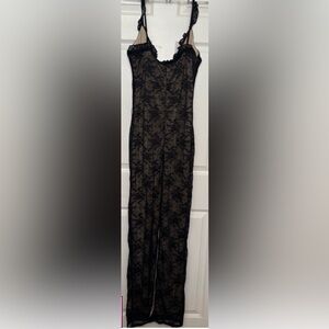 Fashion Nova Black Lace Asymmetrical Dress